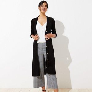 Loft black duster cardigan